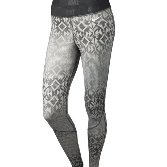 Nike Pro Combat Leggings Hyperwarm Geometric Print Size XS - Picture 11 of 11